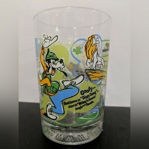 McDonalds Walt Disney 100 Years of Magic Comemerative Drinking Glass Goofy Simba